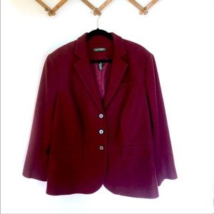 Ralph Lauren Maroon 3 button blazer jacket 18 W